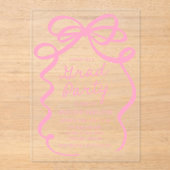 Moderne Elegante Roze Boog Afstudeerfeest Acryl Uitnodigingen (Voorkant)