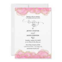 Moderne elegante roze en gouden bruiloft