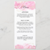 Moderne elegante roze en gouden bruiloft menu (Voorkant)