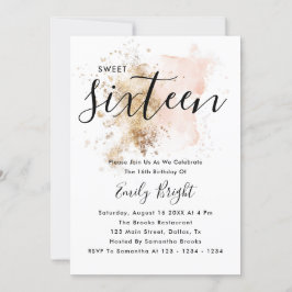 Moderne elegante roze en gouden munt 16 kaart