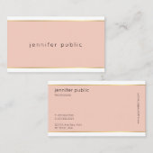 Moderne elegante roze en goudprofessionele visitekaartje (Voorkant / Achterkant)
