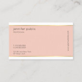 Moderne elegante roze en goudprofessionele visitekaartje (Achterkant)
