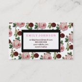 Moderne, elegante roze en rode rozen visitekaartje (Achterkant)