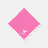 Moderne Elegante Roze en Roos Aangepaste Naam Servet (Hoek)