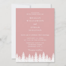 Moderne elegante roze en witte winter bruiloft