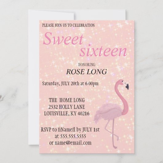 Moderne, elegante roze flamingo save the date (Voorkant)