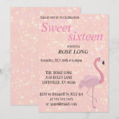 Moderne, elegante roze flamingo save the date (Voorkant / Achterkant)