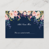 Moderne elegante roze Floral botanische tabel Plaatskaartje (Voorkant)