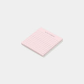 Moderne elegante roze gevoerd sticky post-it® notes (Schuin)