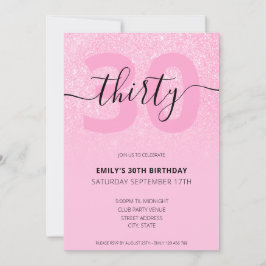 Moderne elegante roze glitter 30th Birthday Kaart