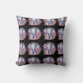 Moderne Elegante Roze Glitter Olifant Print Kussen (Voorkant)