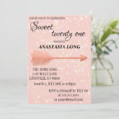 Moderne, elegante roze glitter sparen de Datum Save The Date (Staand voorkant)