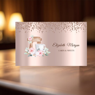 Moderne Elegante Roze Goud Diamanten, Mixer Bloeme Visitekaartje