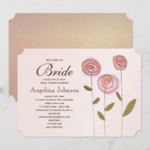 Moderne Elegante Roze Gouden Bloemige Bruidsfeest