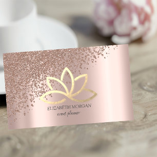 Moderne Elegante Roze Gouden Diamanten Gouden Lotu Visitekaartje