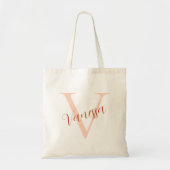 Moderne Elegante Roze Gouden Gepersonaliseerde Tas (Voorkant)