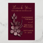 Moderne Elegante Roze Gouden Glitter Bloem en Bour Folie Uitnodiging (Voorkant)