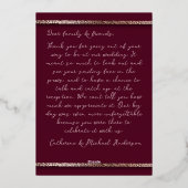 Moderne Elegante Roze Gouden Glitter Bloem en Bour Folie Uitnodiging (Achterkant)