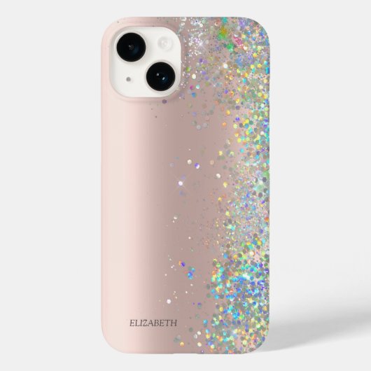 Moderne Elegante Roze Gouden Glittersequins Case-Mate iPhone Case (Achterkant)