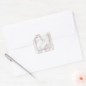 Moderne Elegante Roze Gouden Marmeren Sjabloon Vierkante Sticker (Envelop)