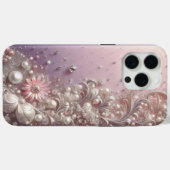 Moderne elegante roze gouden parels Case-Mate iPhone case (Achterkant (horizontaal))