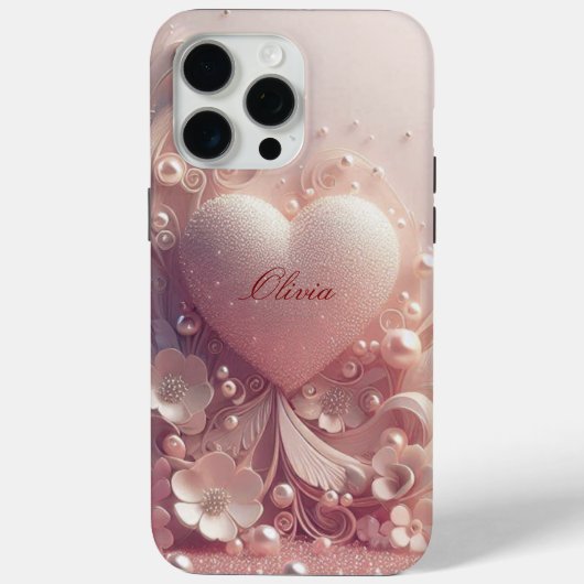 Moderne elegante roze gouden parels Case-Mate iPhone case (Achterkant)