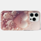 Moderne elegante roze gouden parels Case-Mate iPhone case (Achterkant (horizontaal))