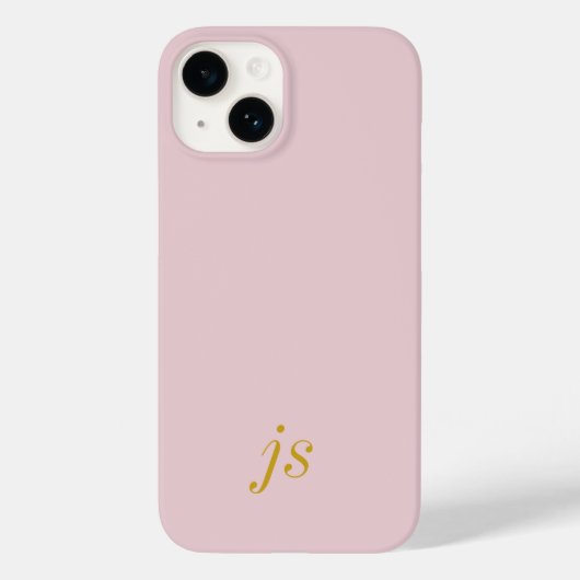 Moderne Elegante Roze Goudkleurige Monogram Initia Case-Mate iPhone Case (Achterkant)