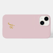 Moderne Elegante Roze Goudkleurige Monogram Initia Case-Mate iPhone Case (Achterkant (horizontaal))