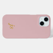 Moderne Elegante Roze Goudkleurige Monogram Initia Case-Mate iPhone Case (Achterkant (horizontaal))
