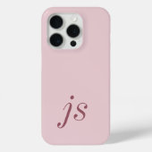 Moderne Elegante Roze Goudkleurige Monogram Initia Case-Mate iPhone Case (Achterkant)