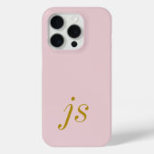 Moderne Elegante Roze Goudkleurige Monogram Initia Case-Mate iPhone Case (Achterkant)