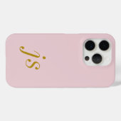 Moderne Elegante Roze Goudkleurige Monogram Initia Case-Mate iPhone Case (Achterkant (horizontaal))
