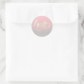 Moderne elegante roze grijs & goudzweetverlenging ronde sticker (Tas)