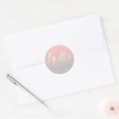 Moderne elegante roze grijs & goudzweetverlenging ronde sticker (Envelop)