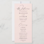 Moderne Elegante Roze Huwelijksprogramma (Voorkant)
