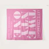 Moderne Elegante Roze Krachtige Typografie 21e Ver Wandkleed (Voorkant (horizontaal))