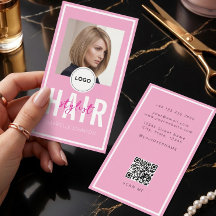 Moderne Elegante Roze Logo QR Code Kapper
