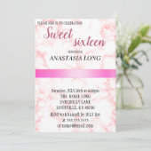 Moderne, elegante roze marmer save the date (Staand voorkant)