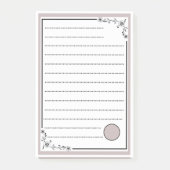 Moderne elegante roze monogram gevoerd post-it® notes (Voorkant)