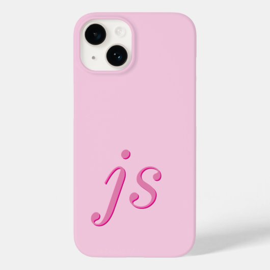 Moderne Elegante Roze Monogram Initiaal Case-Mate iPhone Case (Achterkant)