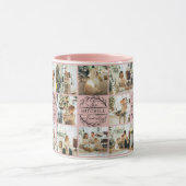 Moderne Elegante Roze Multi Photo Collage Keepsake Mok (Midden)