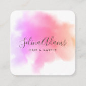 Moderne elegante roze Paarse Waterverf Abstract Vierkante Visitekaartje (Voorkant)