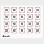 Moderne Elegante Roze Palmen Aangepaste QR-code Vierkante Sticker (Vel)