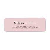 Moderne Elegante Roze Roos Adres Etiket (Voorkant)