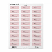 Moderne Elegante Roze Roos Adres Etiket (Full Sheet)