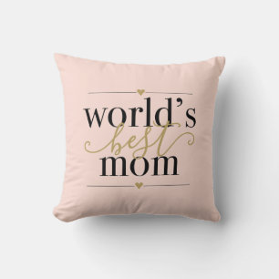 Moderne Elegante Roze Roze en Gouden Werelds Beste Kussen