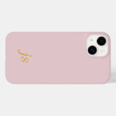 Moderne Elegante Roze Roze Gouden Monogram Initial Case-Mate iPhone Case (Achterkant (horizontaal))
