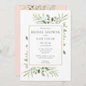 Moderne Elegante Roze Roze Groene Bruiloft Feest Kaart (Voorkant / Achterkant)