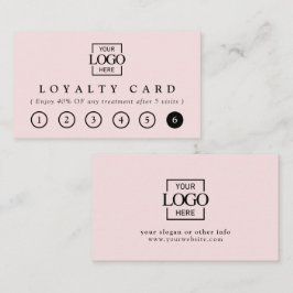 Moderne Elegante Roze Roze Zakelijk Logo Beloning Klantenkaartje